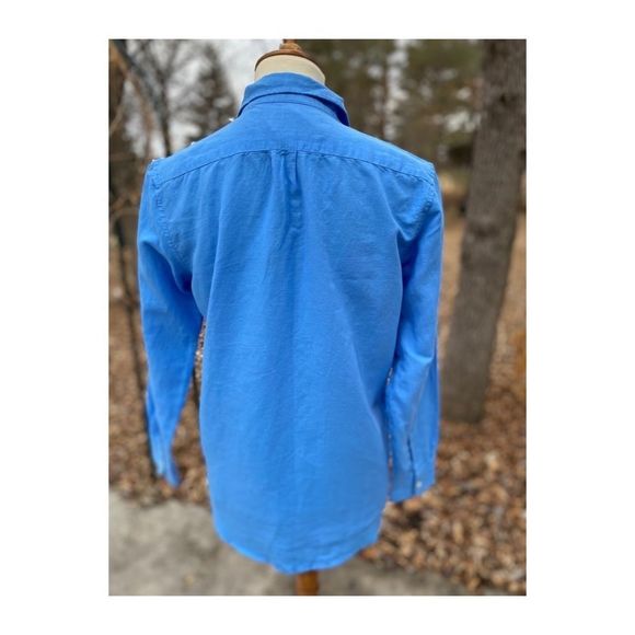 Gap Kids Blue Linen Button Down Dress Shirt Sz XXL Youth - Picture 5 of 11